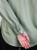 Women's Dusty Green Modal Viscose Full Sleeve Regular Fit Casual Solid Shirt with Mandarin Collar
