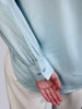 Women's Light Sky Blue Modal Viscose Full Sleeve Regular Fit Casual Solid Shirt with Mandarin Collar