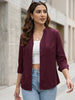 Women's Maroon Modal Viscose Full Sleeve Regular Fit Casual Solid Shirt with Mandarin Collar