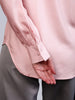 Women's Pink Modal Viscose Full Sleeve Regular Fit Casual Solid Shirt with Mandarin Collar
