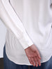 Women's White Modal Viscose Full Sleeve Regular Fit Casual Solid Shirt with Mandarin Collar