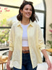 Women's Butter Cotton Full Sleeve Oversized Fit Casual Solid Slub Shirt with Spread Collar
