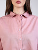 Women's Pink Cotton Full Sleeve Oversized Fit Casual Solid Slub Shirt with Spread Collar