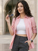 Women's Pink Modal Viscose Full Sleeve Regular Fit Casual Solid Shirt with Regular Collar