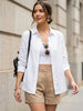 Women's White Modal Viscose Full Sleeve Regular Fit Casual Solid Shirt with Regular Collar