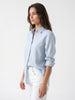 Women's Light Blue Lyocell Full Sleeve Relaxed Fit Concealed Placket Casual Solid Shirt with Regular Collar
