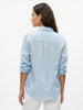 Women's Light Blue Lyocell Full Sleeve Relaxed Fit Concealed Placket Casual Solid Shirt with Regular Collar