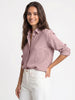 Women's Lilac Lyocell Full Sleeve Relaxed Fit Concealed Placket Casual Solid Shirt with Regular Collar