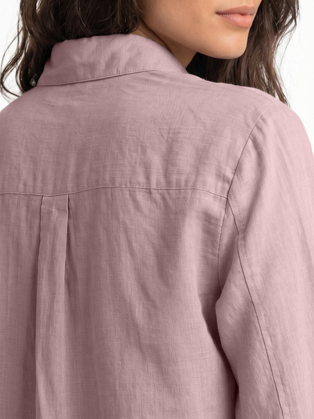 Women's Lilac Lyocell Full Sleeve Relaxed Fit Concealed Placket Casual Solid Shirt with Regular Collar