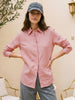 Women's Pink Lyocell Full Sleeve Relaxed Fit Concealed Placket Casual Solid Shirt with Regular Collar