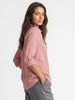 Women's Pink Lyocell Full Sleeve Relaxed Fit Concealed Placket Casual Solid Shirt with Regular Collar