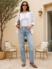 Women's White Lyocell Full Sleeve Relaxed Fit Concealed Placket Casual Solid Shirt with Regular Collar
