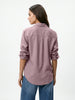 Women's Lilac Lyocell Full Sleeve Relaxed Fit Casual Solid Shirt with V-Neck Collar