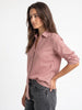 Women's Pink Lyocell Full Sleeve Relaxed Fit Casual Solid Shirt with V-Neck Collar