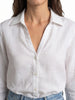 Women's White Lyocell Full Sleeve Relaxed Fit Casual Solid Shirt with V-Neck Collar