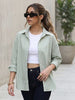 Women's Mint Cotton Full Sleeve Oversized Fit Casual Striped Shirt with Spread Collar