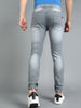 Men's Light Grey Slim Fit Zippered Jogger Jeans Stretchable