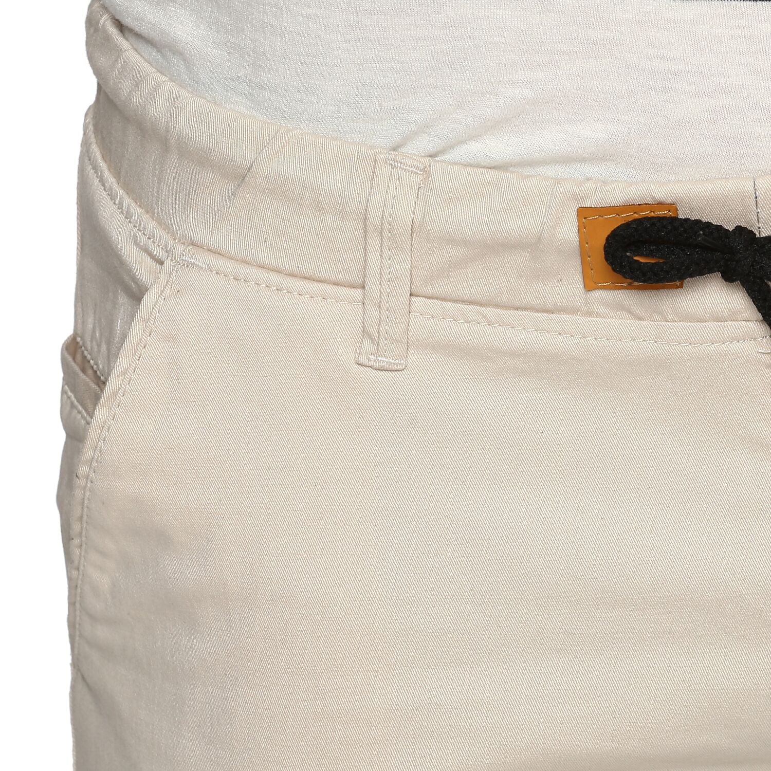 Men's Cream Casual Chino Jogger Pants Slim Fit Stretch