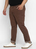 Men's Brown Regular Fit Denim Jeans Stretchable