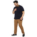 Men's Dark Khaki Cotton Regular Fit Casual Chinos Trousers Stretch