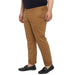 Men's Dark Khaki Cotton Regular Fit Casual Chinos Trousers Stretch