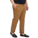 Men's Dark Khaki Cotton Regular Fit Casual Chinos Trousers Stretch