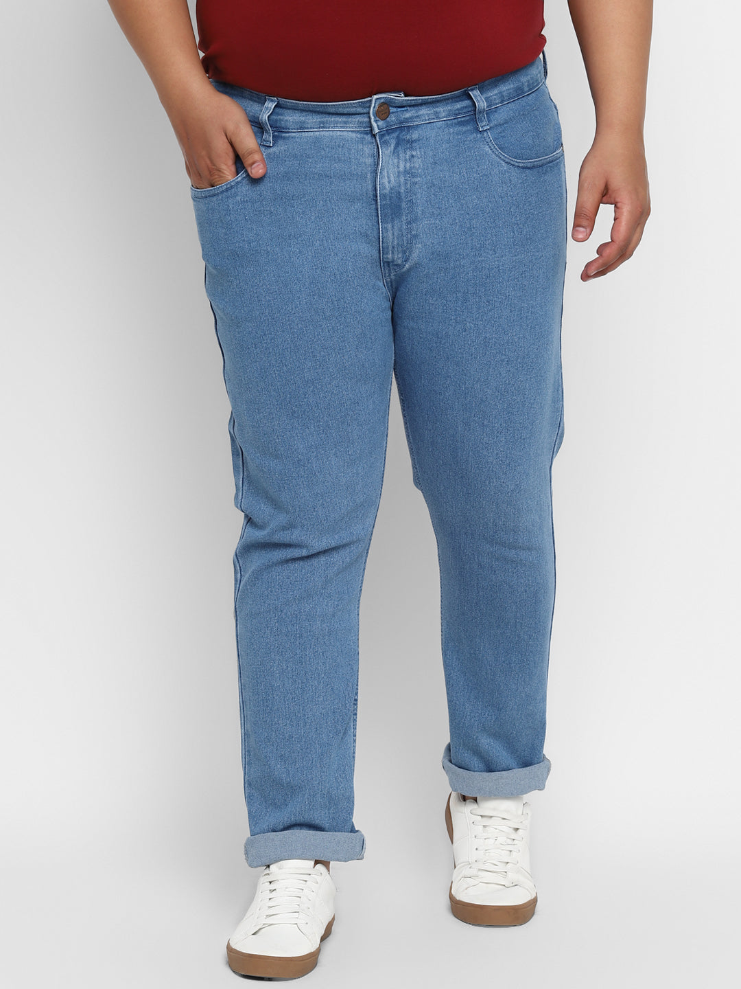 Men's Light Blue Regular Fit Denim Jeans Stretchable