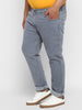 Men's Light Grey Regular Fit Denim Jeans Stretchable