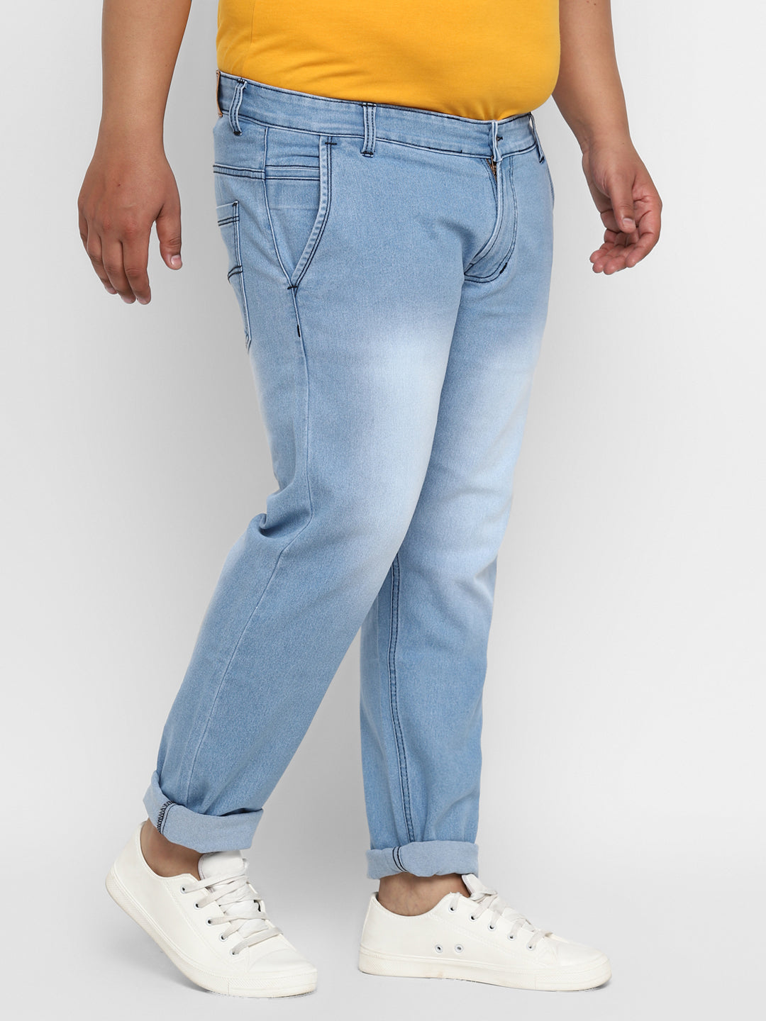 Men's Light Blue Regular Fit Denim Jeans Stretchable
