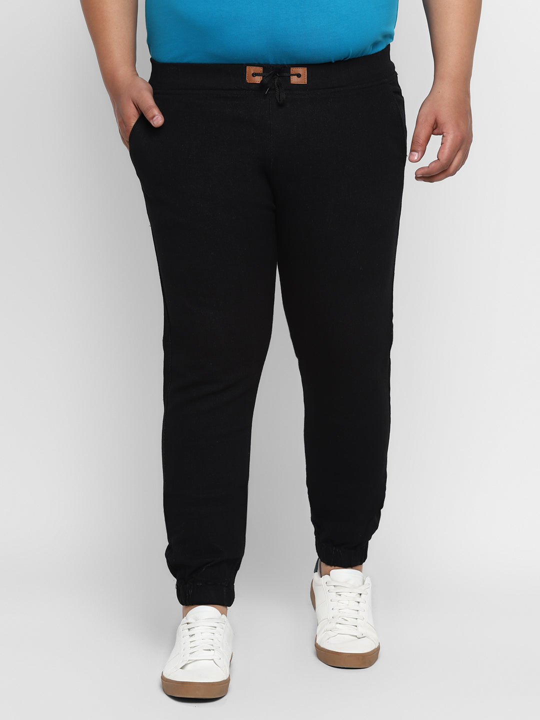 Men's Black Regular Fit Jogger Jeans Stretch