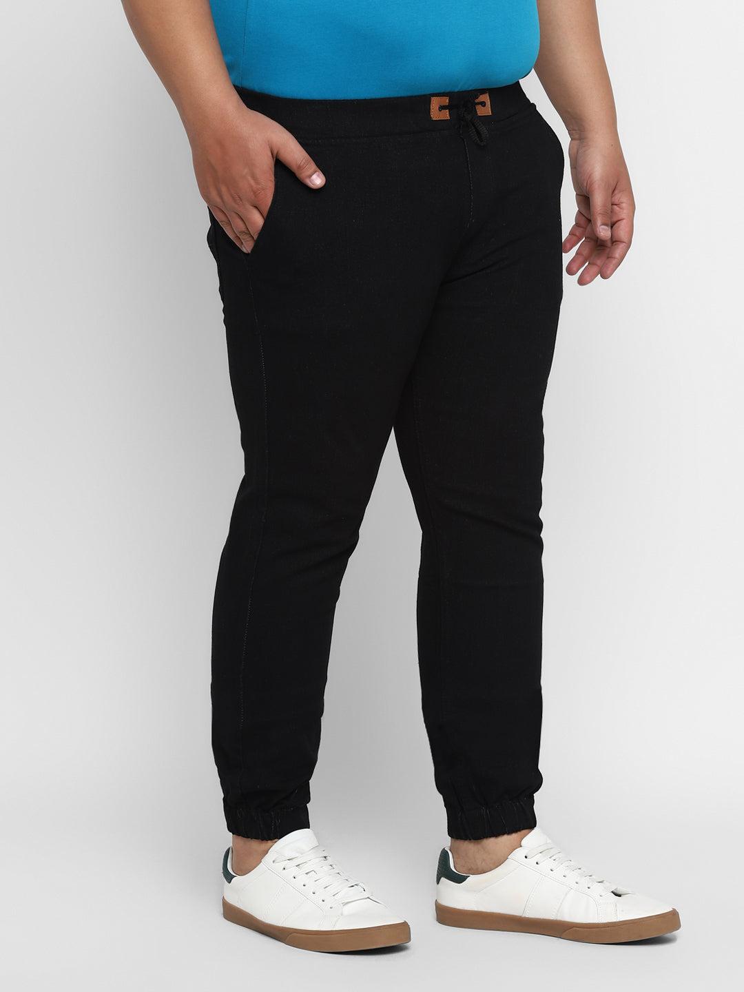 Men's Black Regular Fit Jogger Jeans Stretch