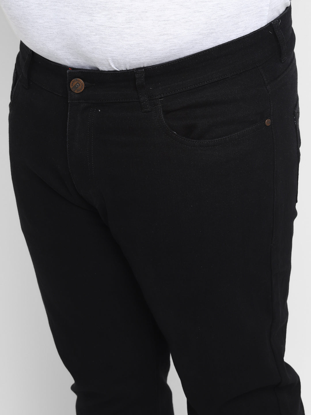 Men's Black Regular Fit Denim Jeans Stretchable