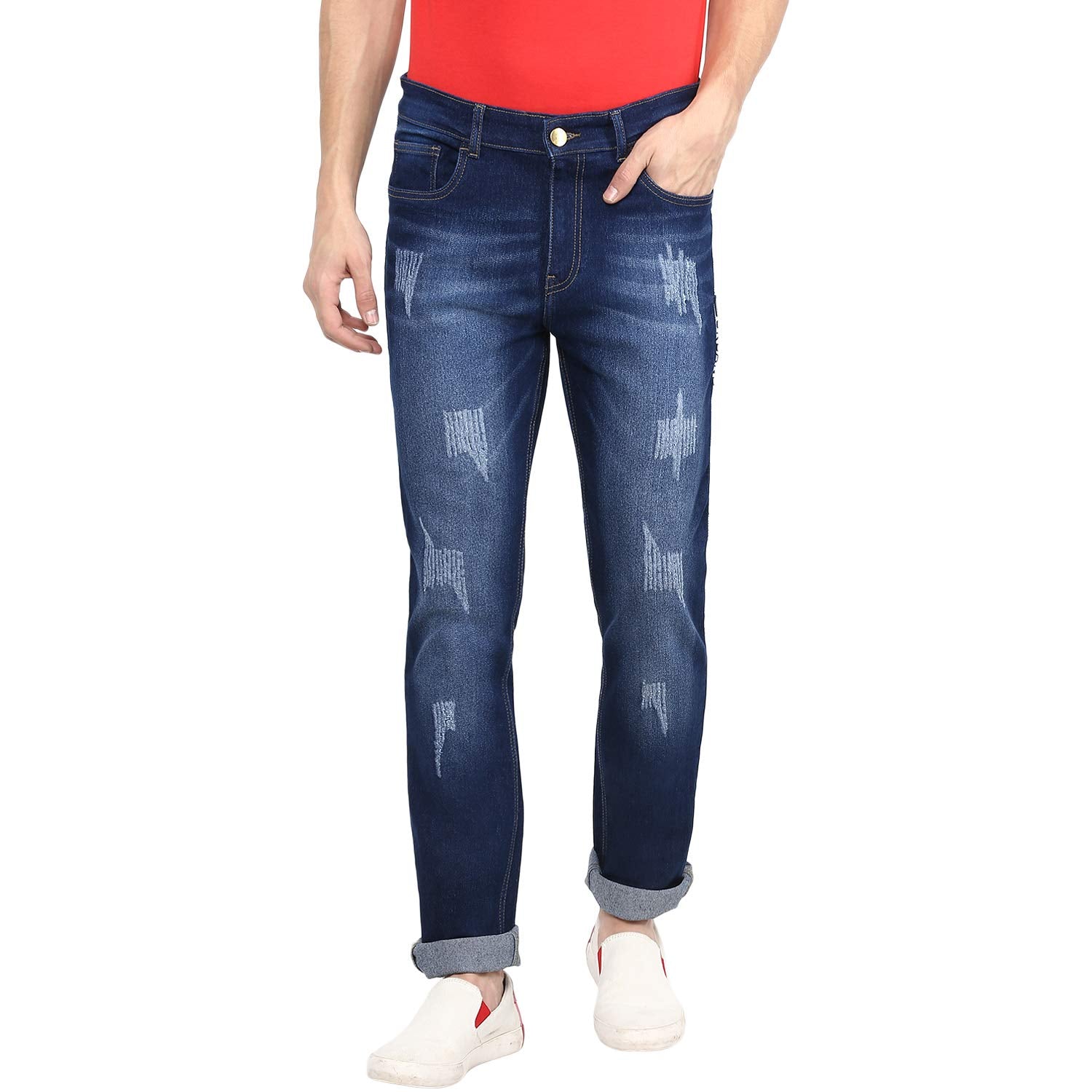 Men's Blue Slim Fit Washed stretchable Jeans