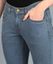 Men's Light Grey Washed Bootcut Jeans Stretchable