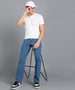 Men's Light Blue Washed Bootcut Jeans Stretchable