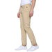 Men's Cream Cotton Slim Fit Casual Chinos Trousers Stretch