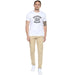 Men's Cream Cotton Slim Fit Casual Chinos Trousers Stretch