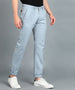 Men Slim Fit Blue Cotton Trousers