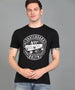 Urbano Fashion Men's Black Graphic Printed Round Neck Half Sleeve Slim Fit Cotton T-Shirt