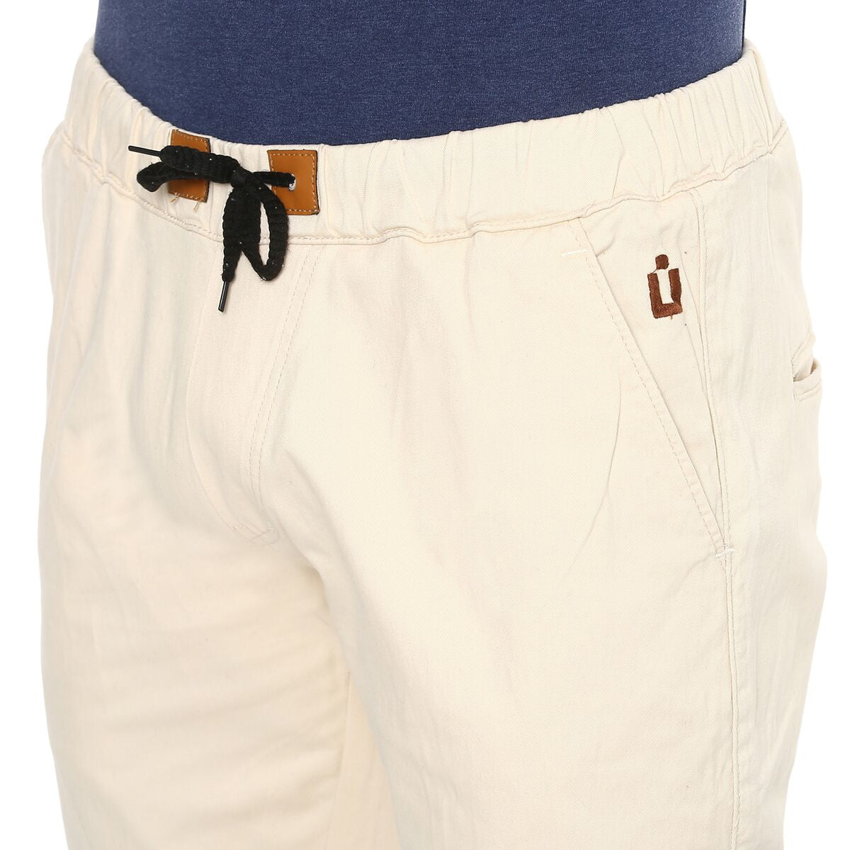Men's Cream Casual Chino Jogger Pants Slim Fit Stretch