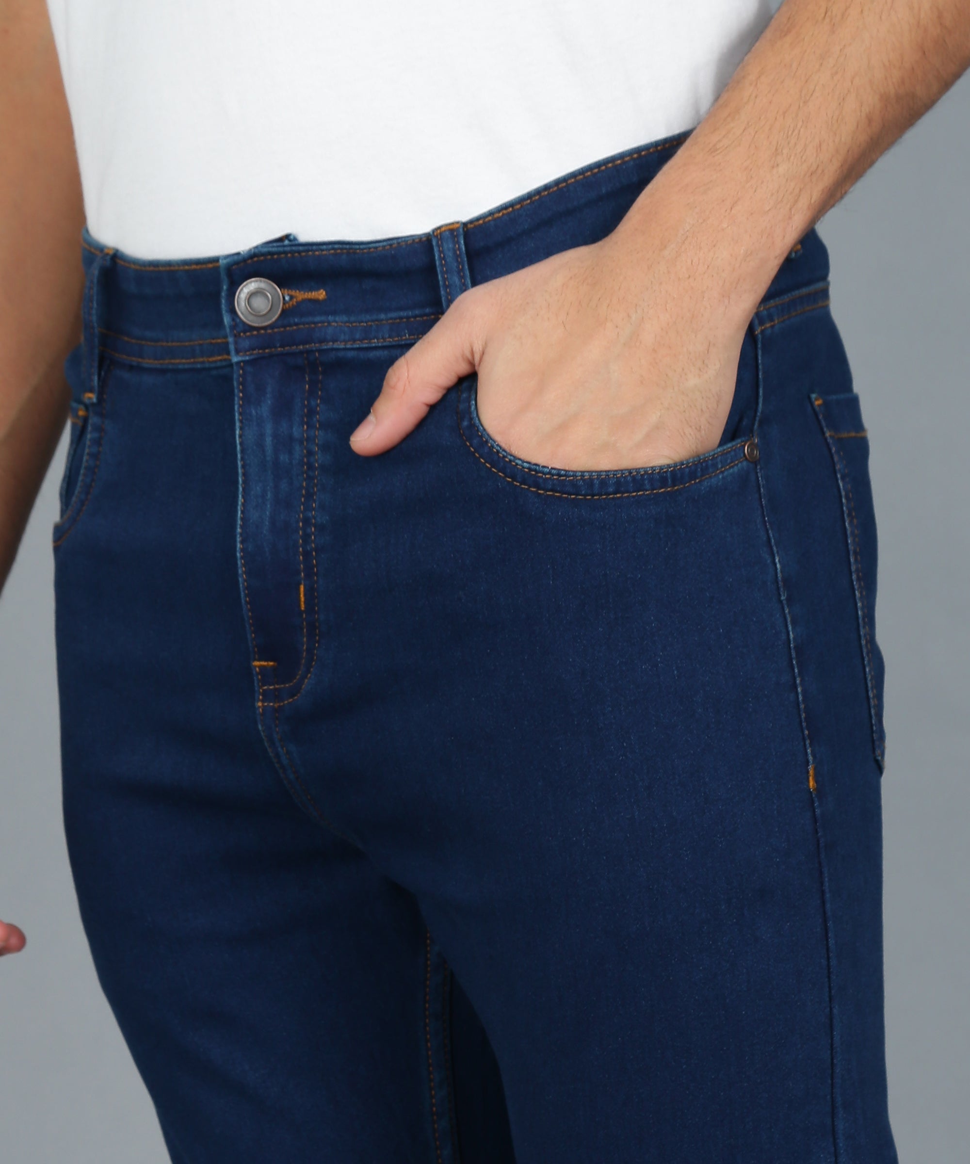 Urbano Fashion Men's Navy Carrot Fit Denim Jeans Stretchable