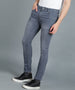 Men's Grey Slim Fit Washed Jeans Stretchable