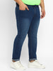Men's Blue Regular Fit Washed Denim Jeans Stretchable