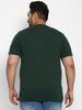 Men's Bottle Green Solid Regular Fit Henley Neck Half Sleeve Cotton T-Shirt